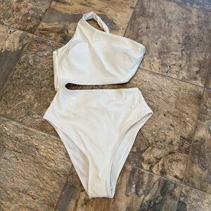 White One-Shoulder Bikini Set